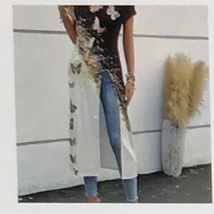 Floral Butterfly Tunic with Jeans